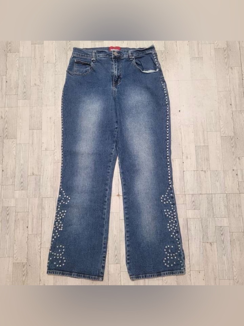Women’s Y2K L.A. Blues Western Studded Rhinestone Bootcut Cowgirl Jeans Size 10
